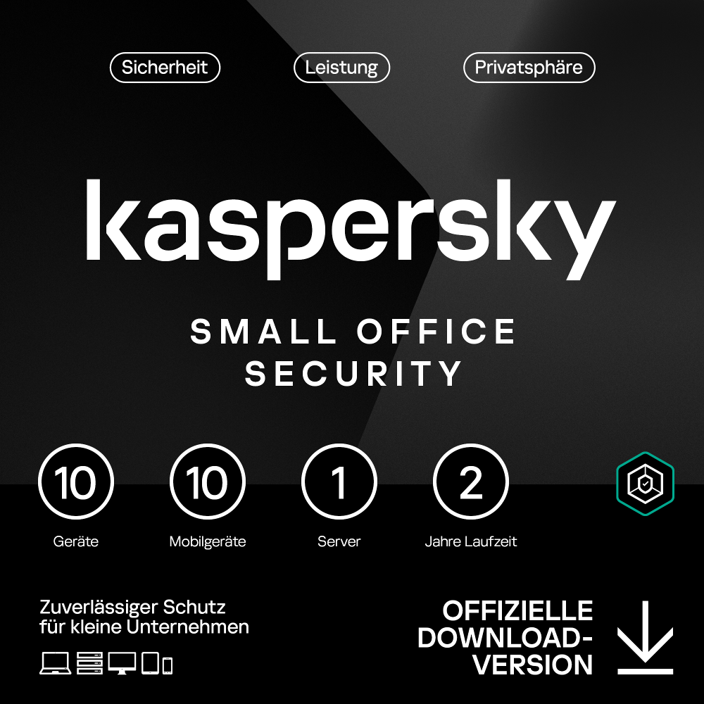 Kaspersky Small Office Security (1 Server + 10 Device + 10 Mobile - 2 Jahre) DACH ESD
