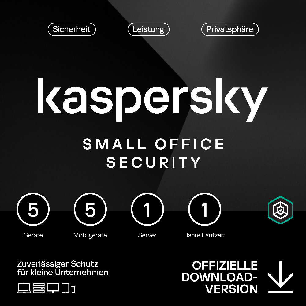 Kaspersky Small Office Security (1 Server + 5 Device + 5 Mobile - 1 Jahr) DACH ESD